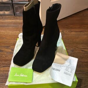 Brand new black velvet booties